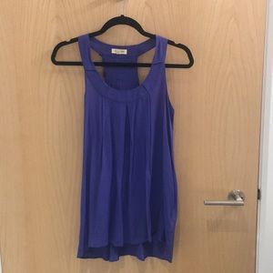 Silence & Noise blue blouse with ruffled back